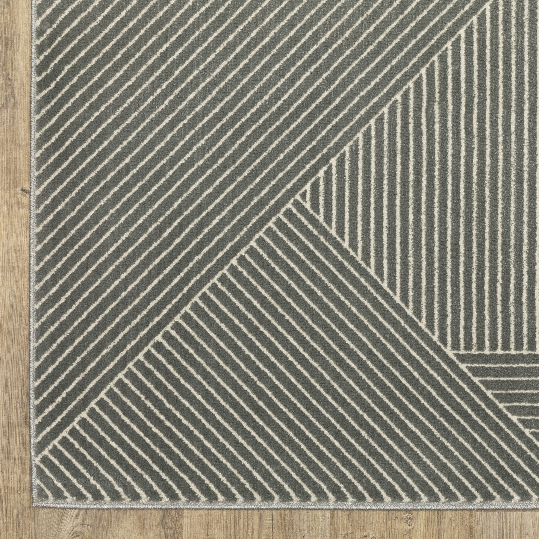 10' X 13' Gray And Ivory Geometric Area Rug - Home & Garden