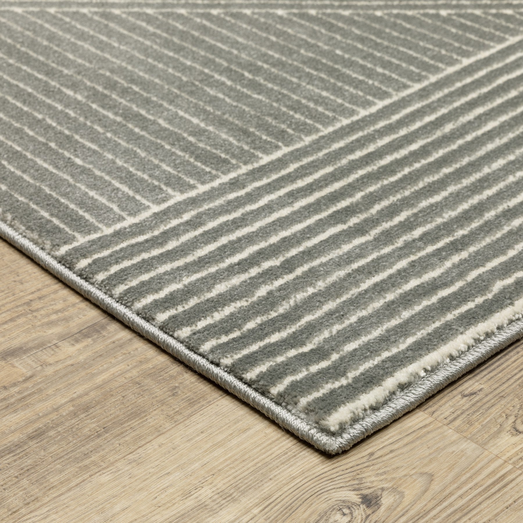 10' X 13' Gray And Ivory Geometric Area Rug - Home & Garden
