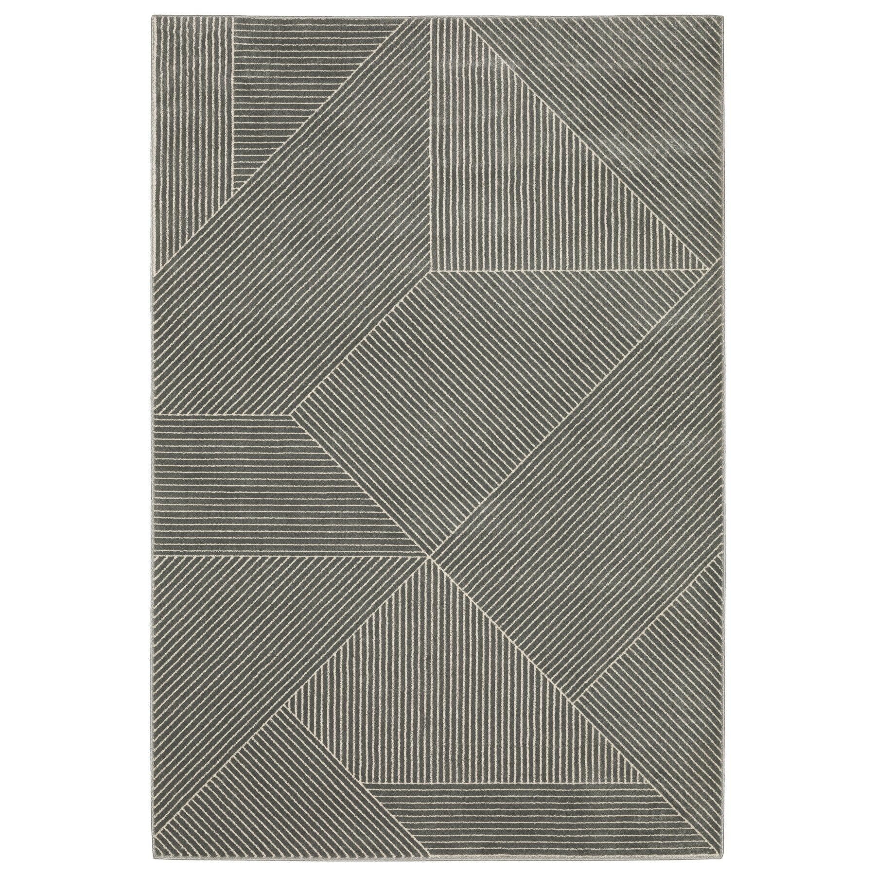 10' X 13' Gray And Ivory Geometric Area Rug - Home & Garden