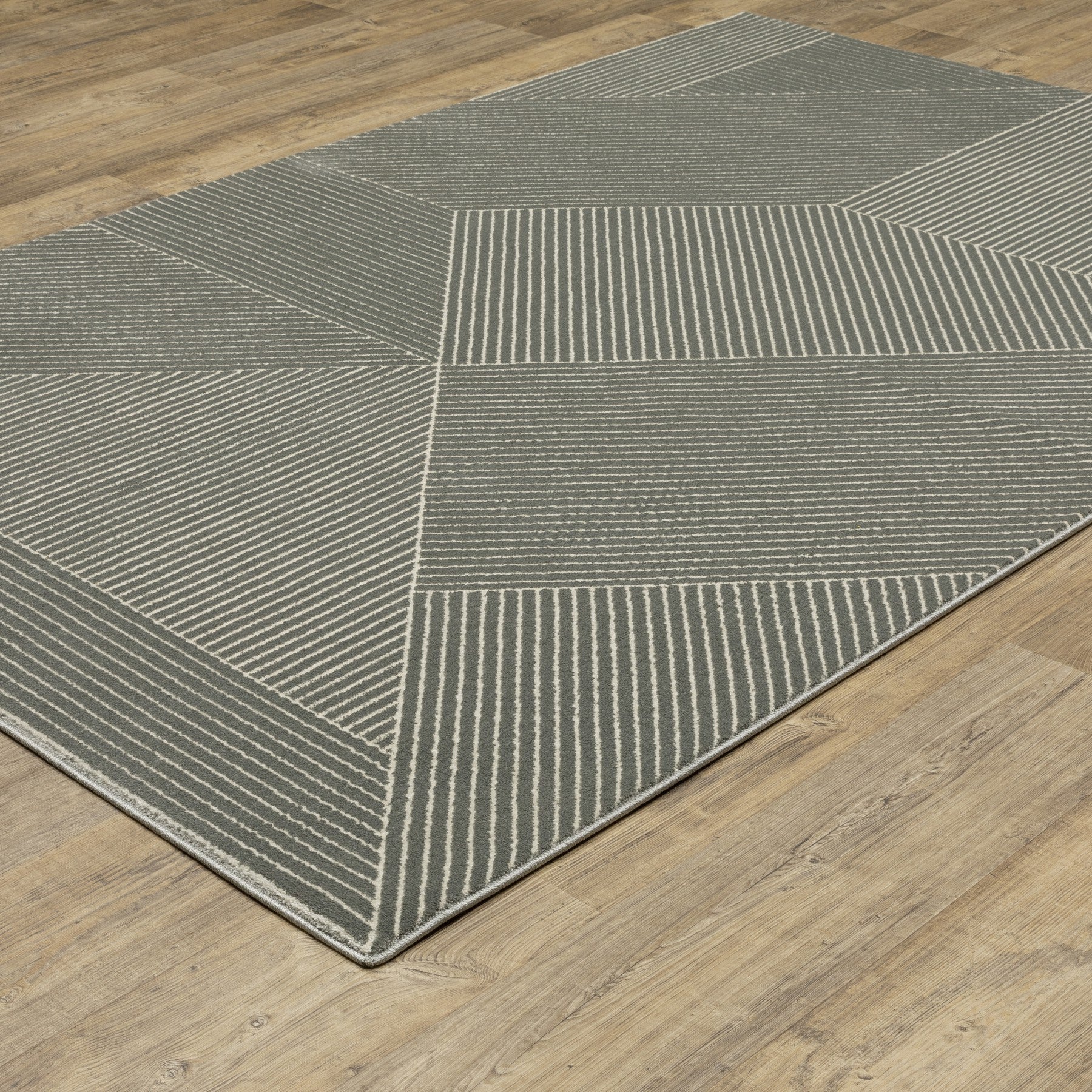 10' X 13' Gray And Ivory Geometric Area Rug - Home & Garden