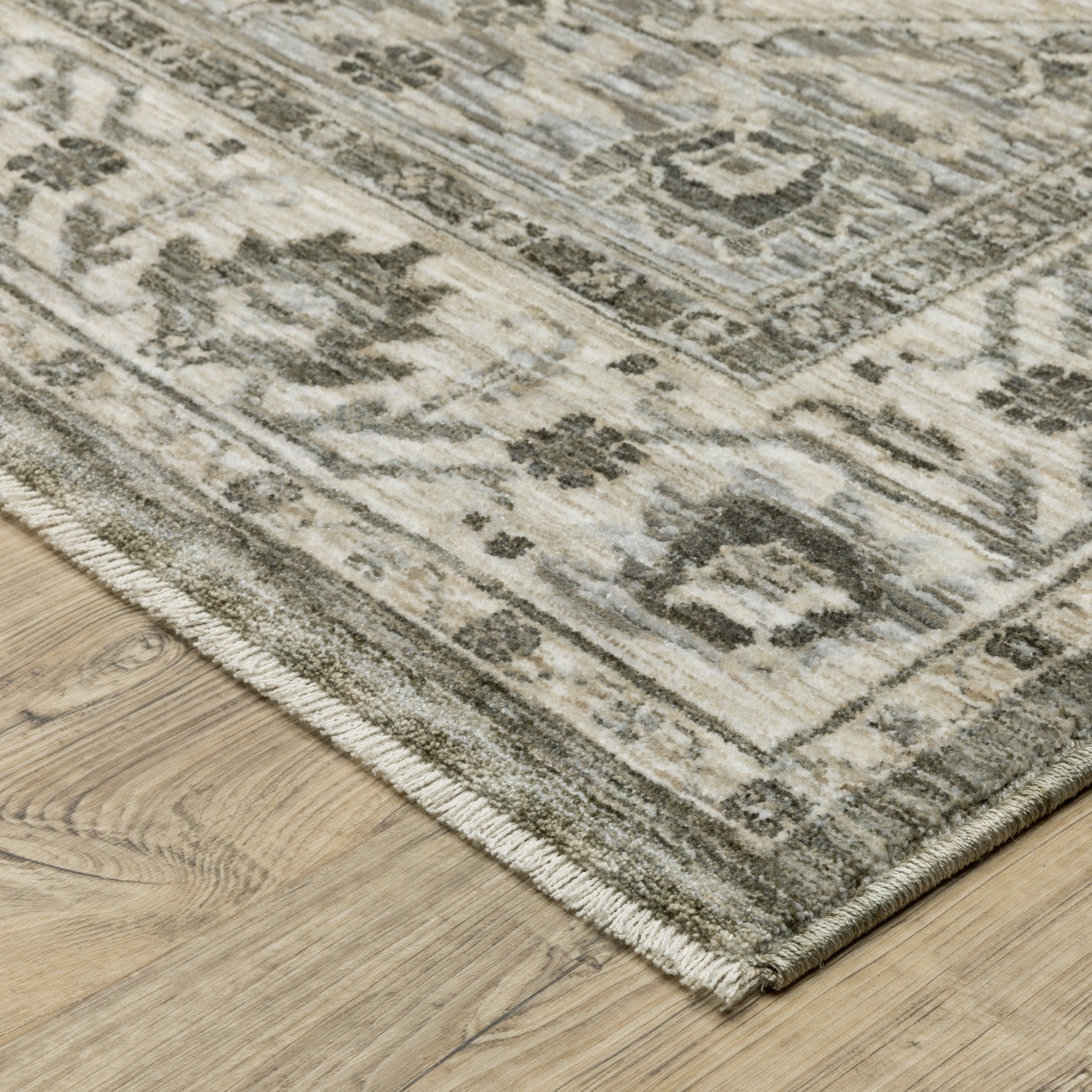 10' X 13' Gray And Beige Medallion Area Rug With Fringe - Home & Garden