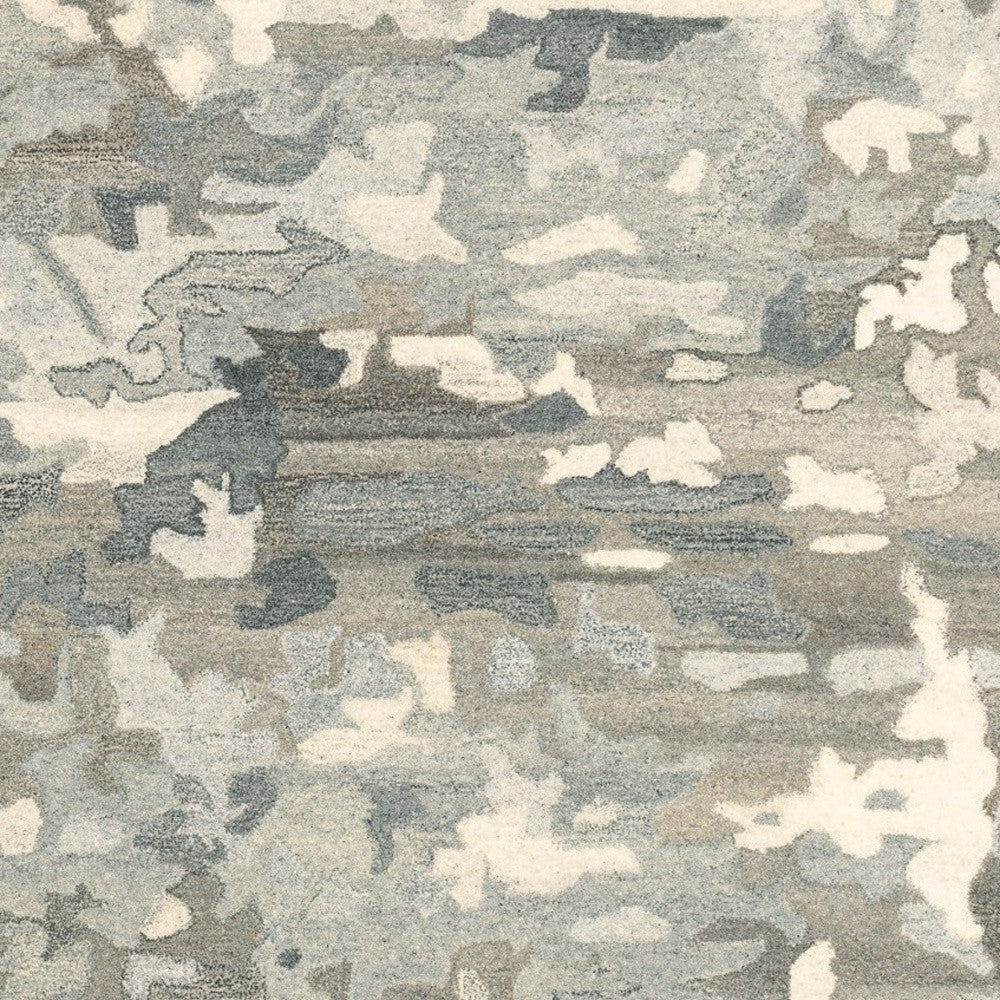10' X 13' Gray And Charcoal Wool Abstract Hand Tufted Area Rug - Home & Garden
