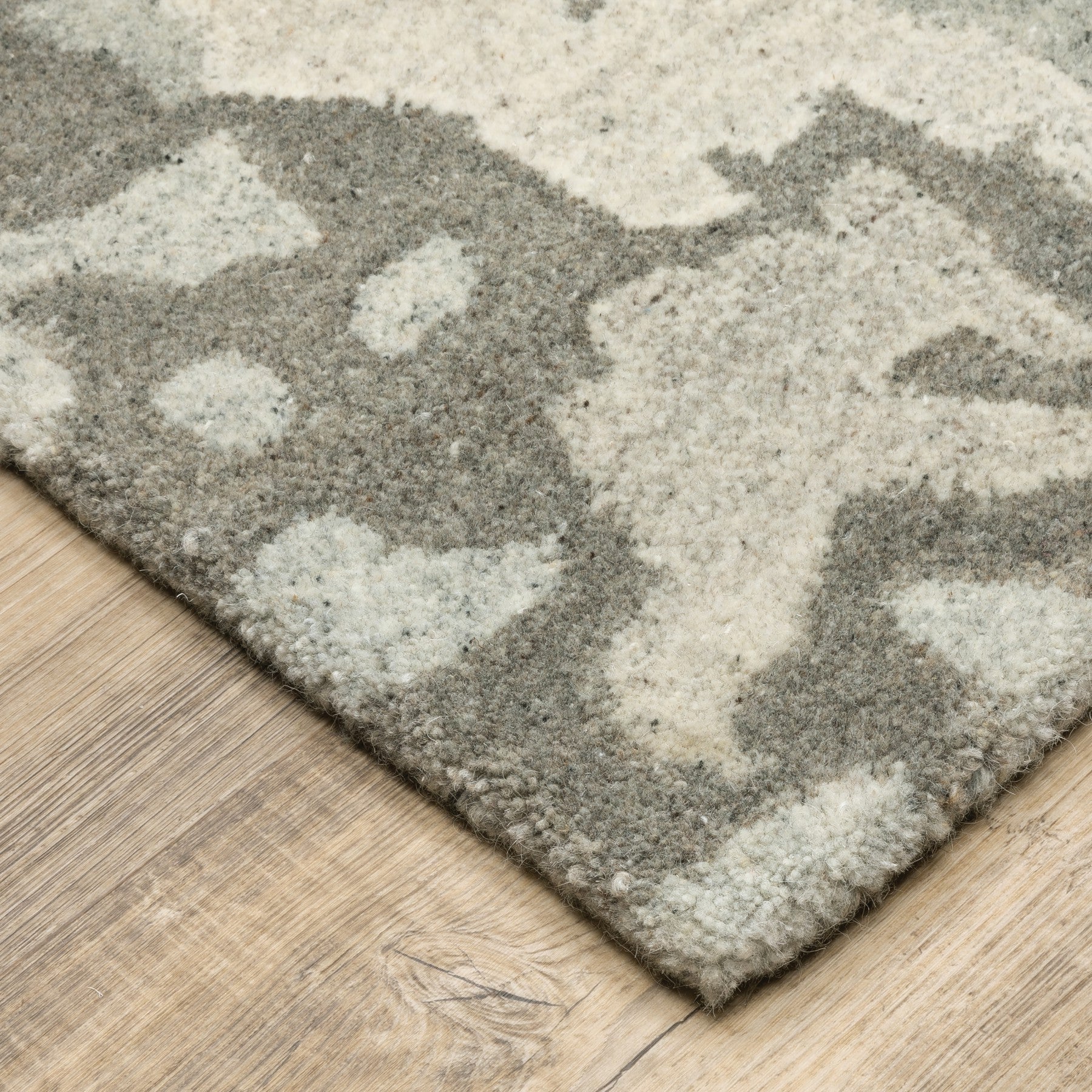 10' X 13' Gray And Charcoal Wool Abstract Hand Tufted Area Rug - Home & Garden