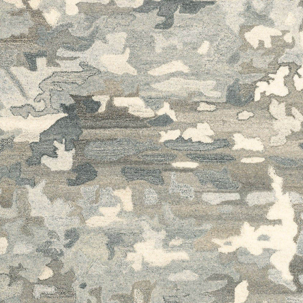 10' X 13' Gray And Charcoal Wool Abstract Hand Tufted Area Rug - Home & Garden