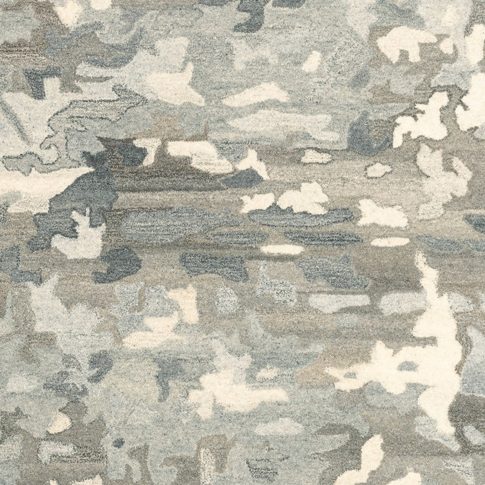 10' X 13' Gray And Charcoal Wool Abstract Hand Tufted Area Rug - Home & Garden