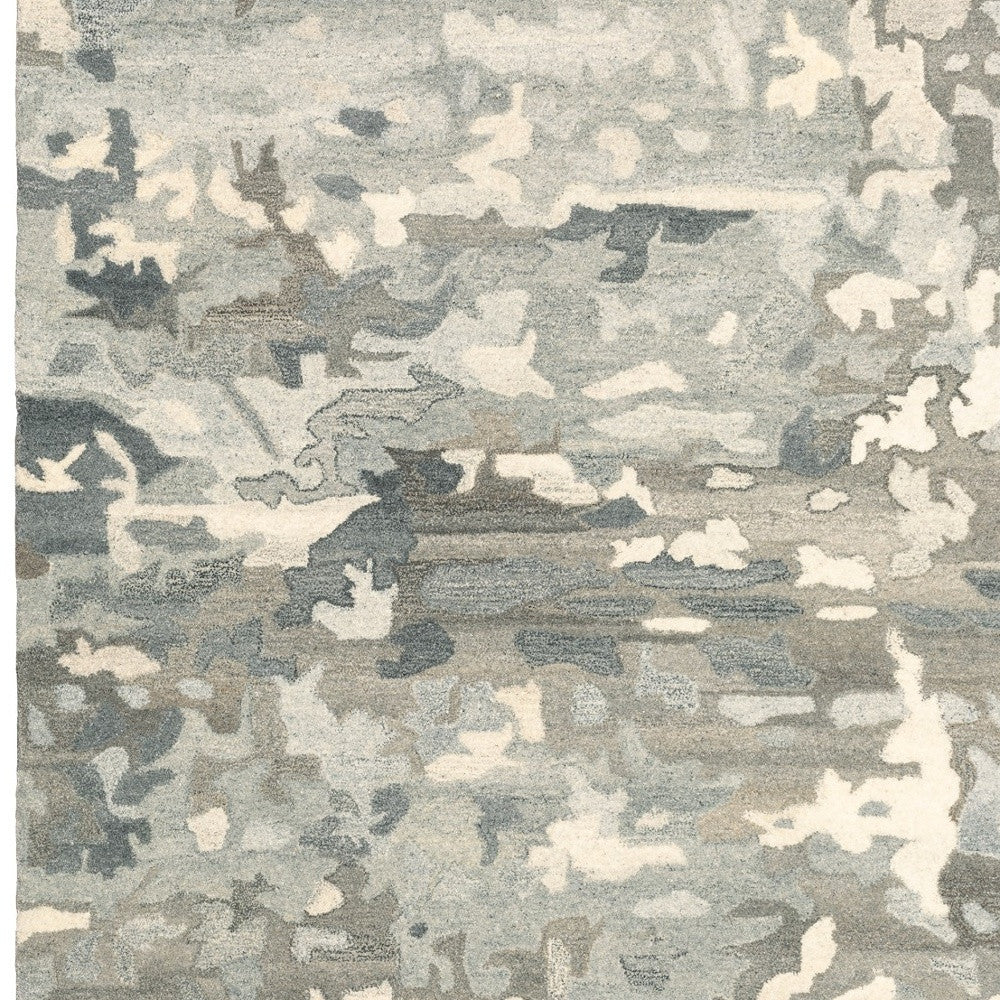 10' X 13' Gray And Charcoal Wool Abstract Hand Tufted Area Rug - Home & Garden