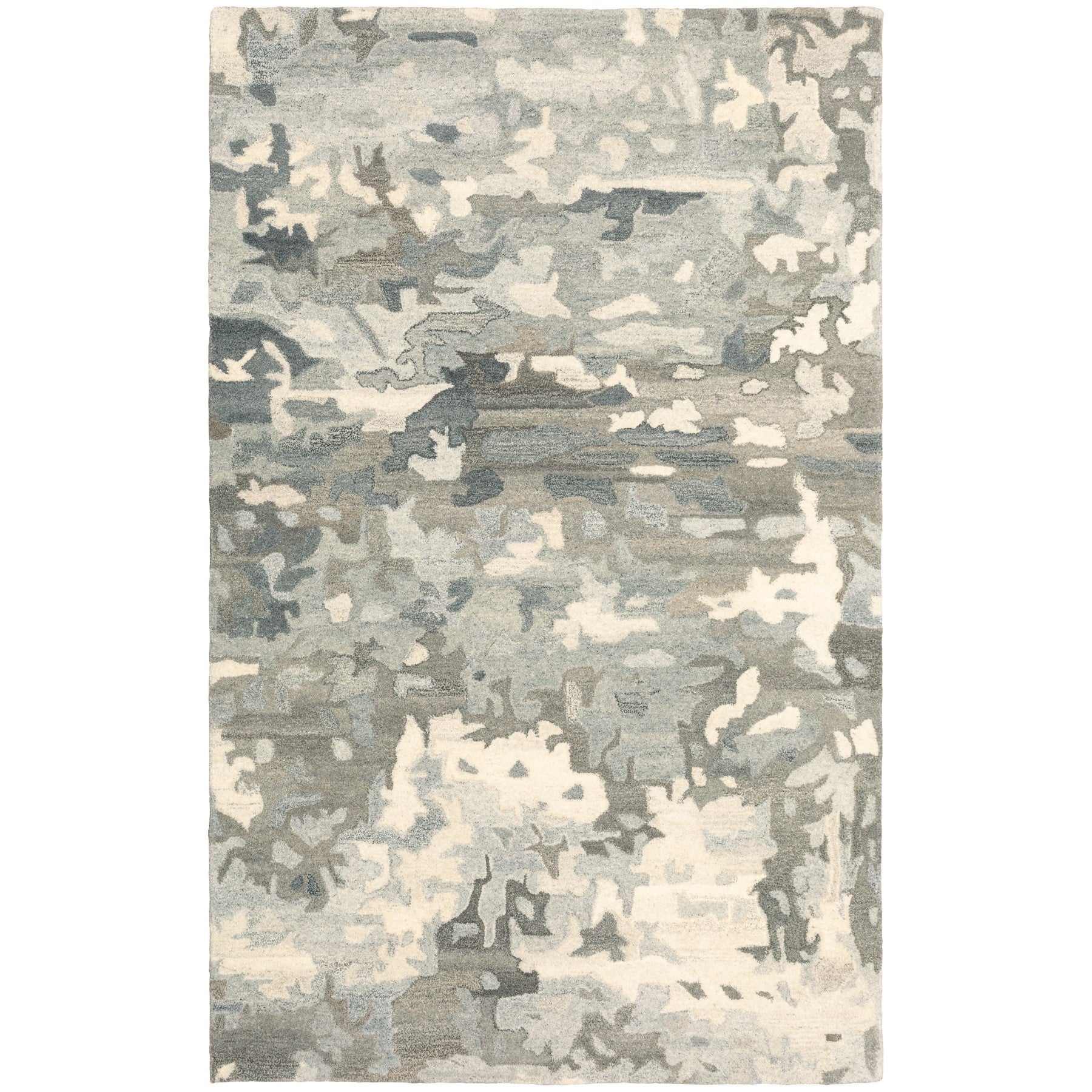 10' X 13' Gray And Charcoal Wool Abstract Hand Tufted Area Rug - Home & Garden