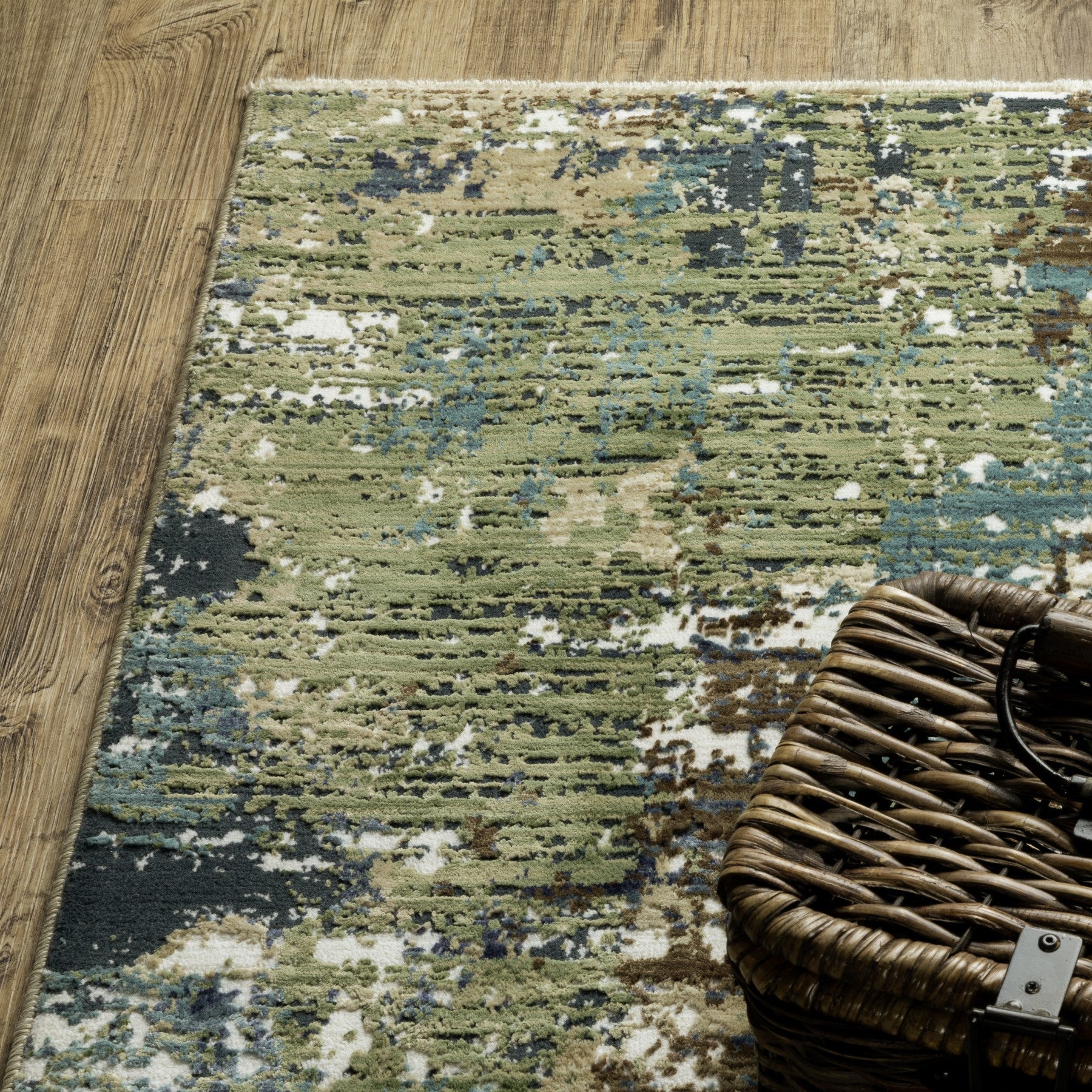 10' X 13' Blue And Green Abstract Area Rug - Home & Garden