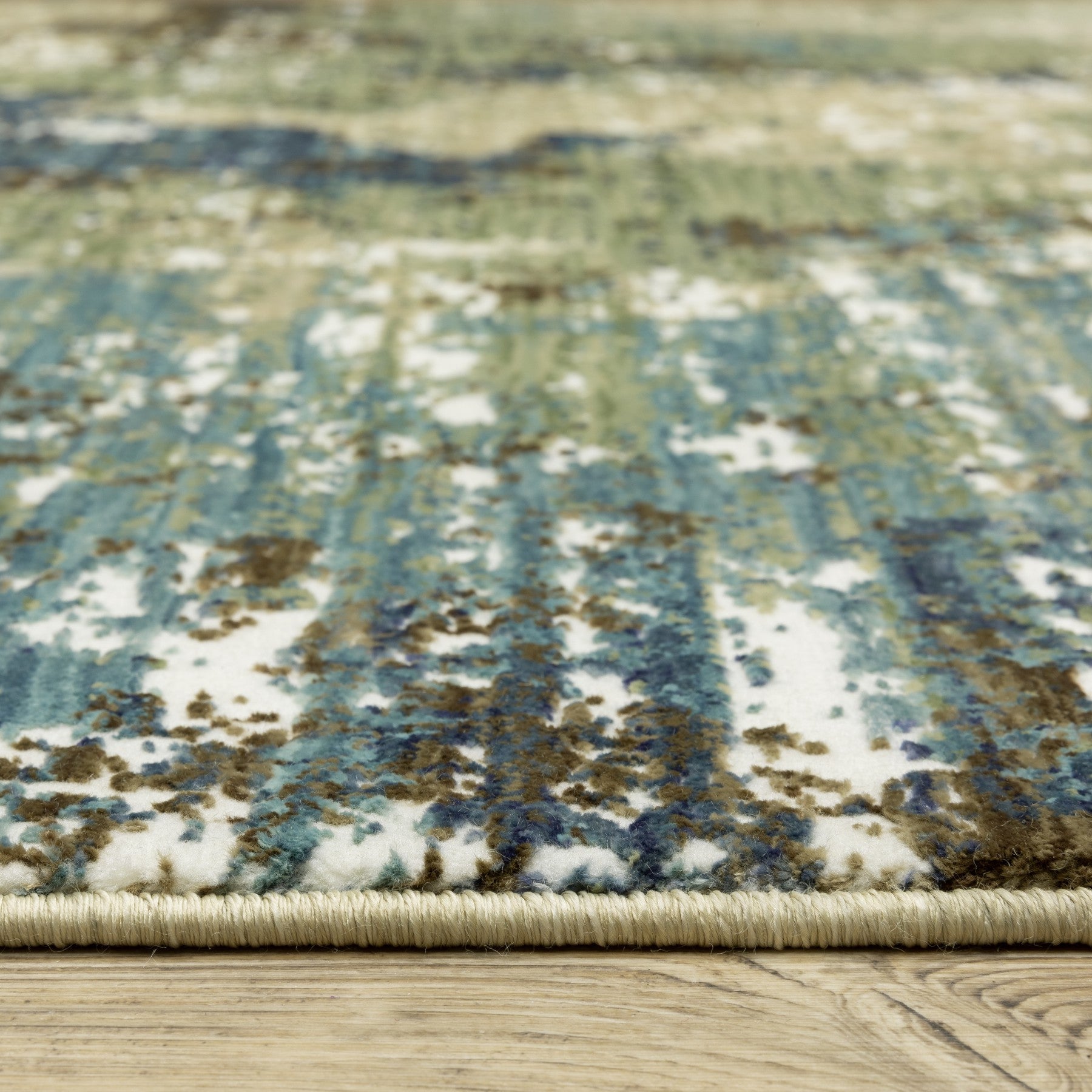 10' X 13' Blue And Green Abstract Area Rug - Home & Garden