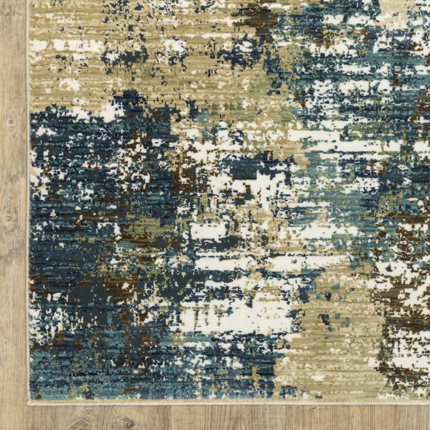 10' X 13' Blue And Green Abstract Area Rug - Home & Garden