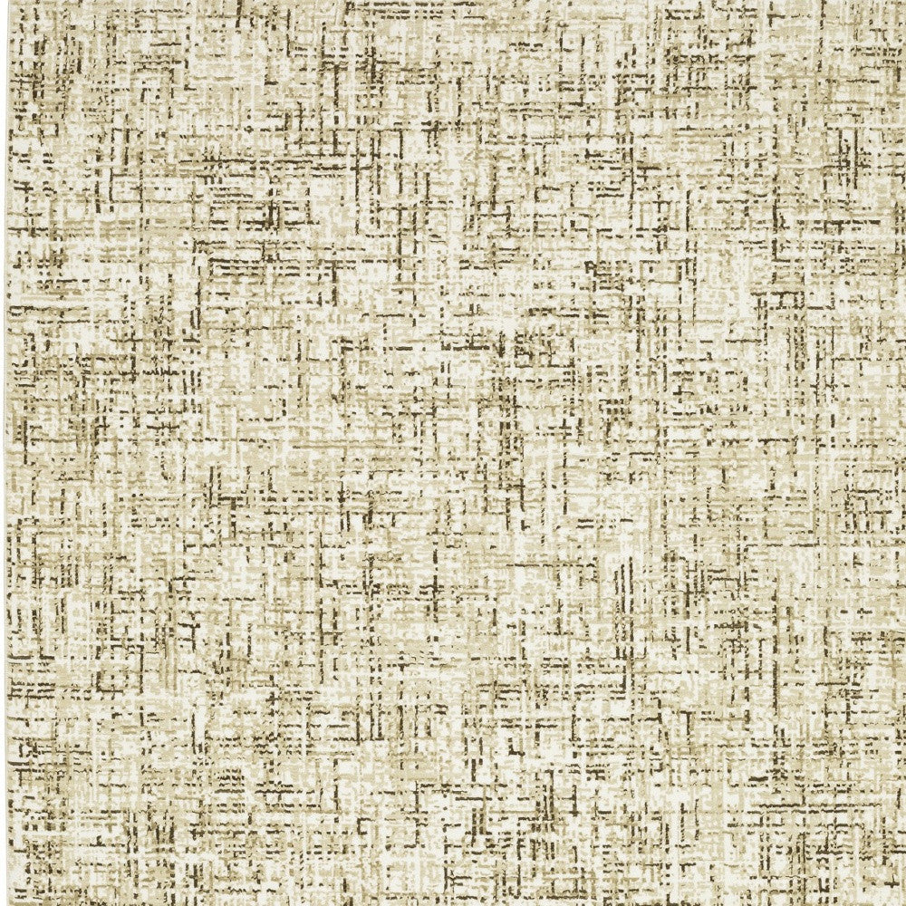 10' X 13' Ivory And Brown Abstract Area Rug - Home & Garden