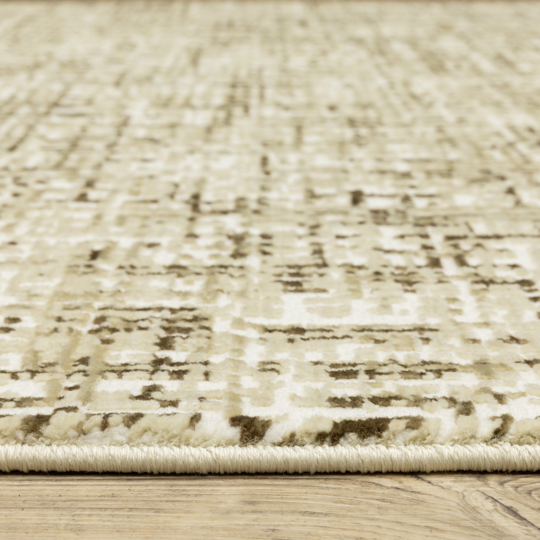 10' X 13' Ivory And Brown Abstract Area Rug - Home & Garden