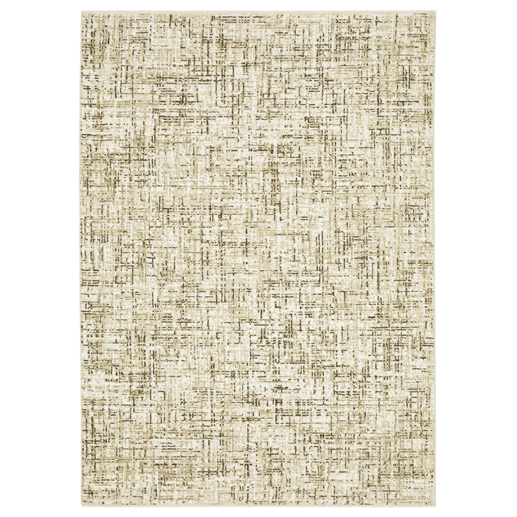 10' X 13' Ivory And Brown Abstract Area Rug - Home & Garden