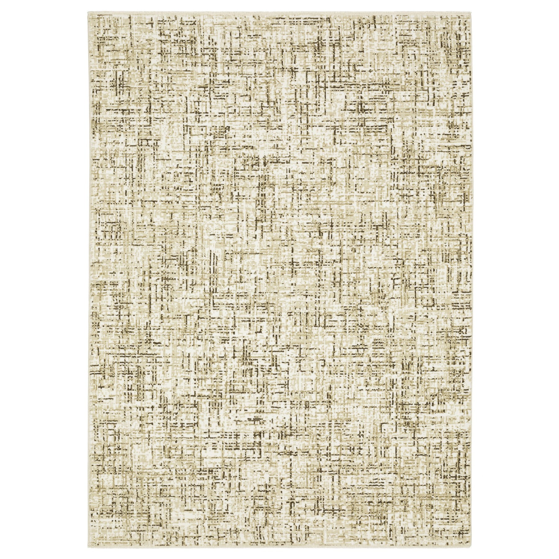 10' X 13' Ivory And Brown Abstract Area Rug - Home & Garden