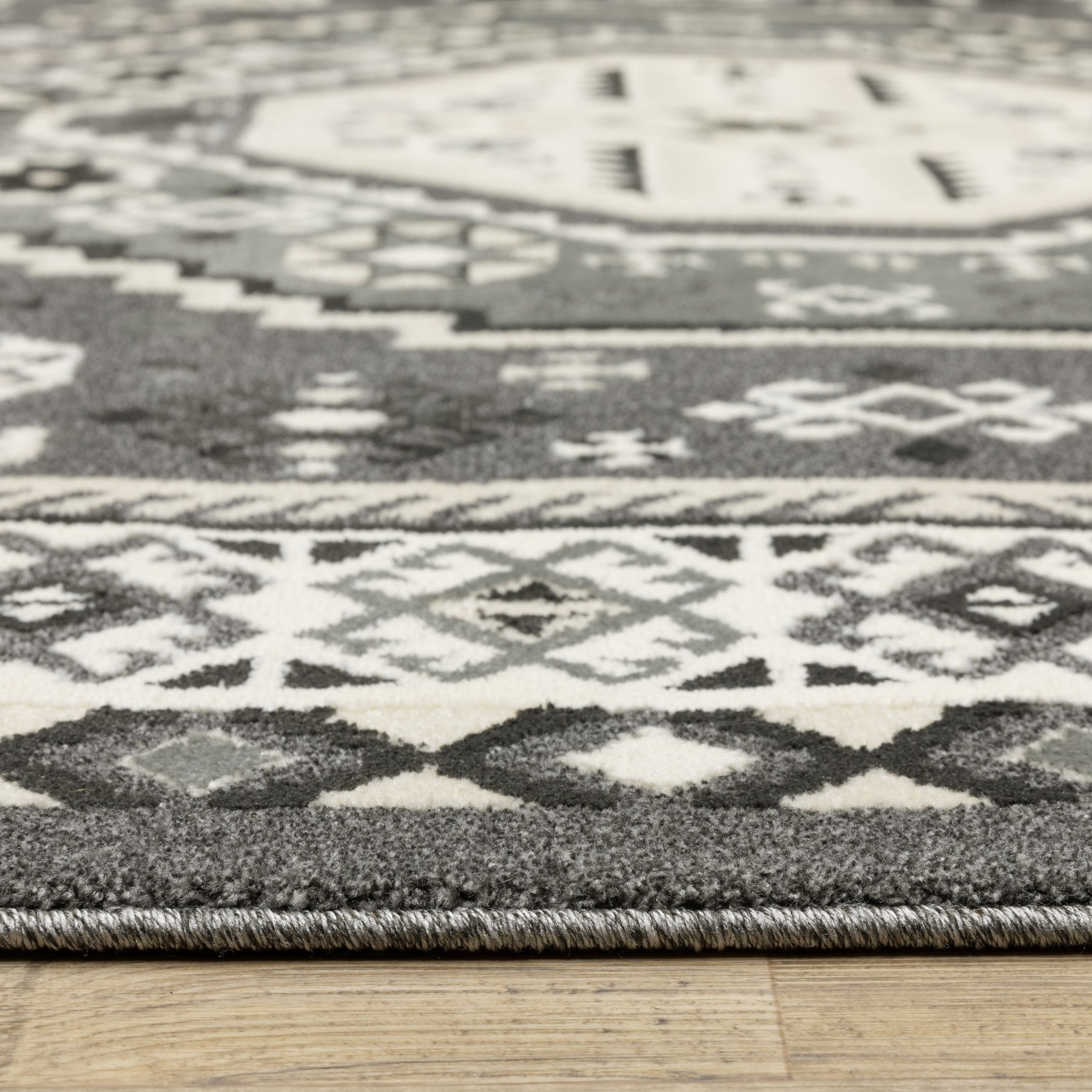 10' X 13' Gray And Ivory Medallion Area Rug - Home & Garden