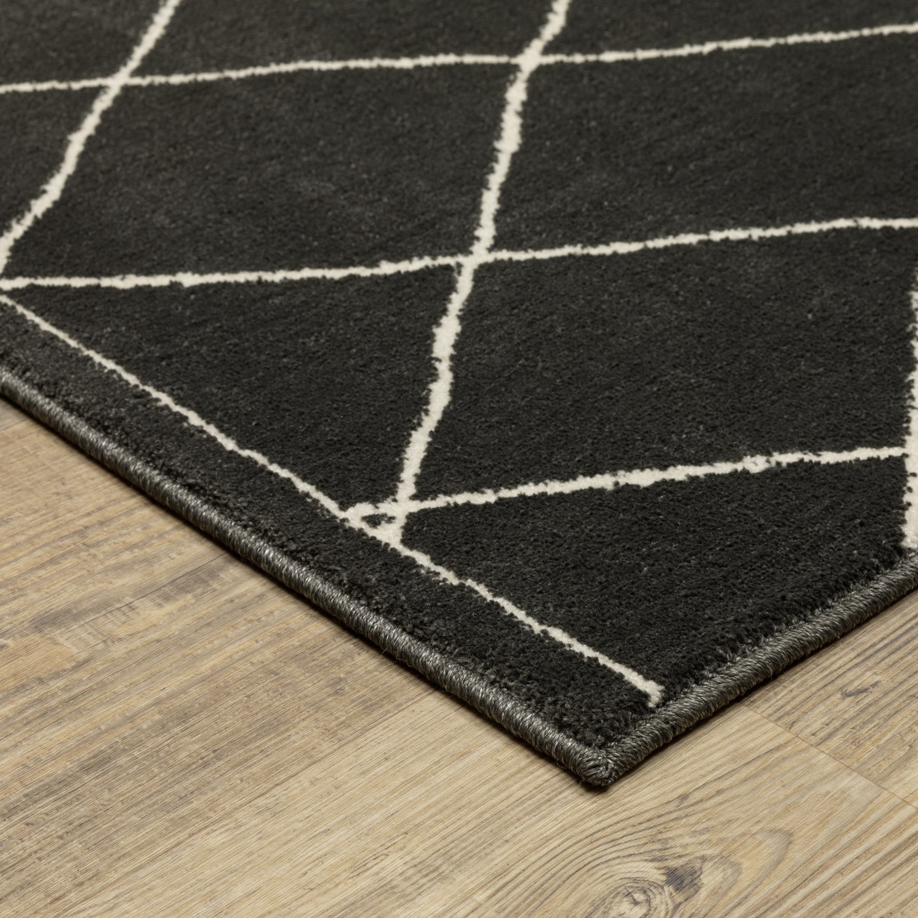 10' X 13' Charcoal And Ivory Trellis Area Rug - Home & Garden