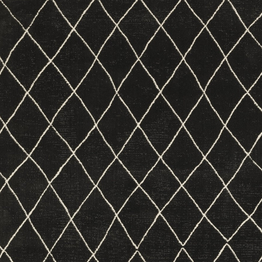 10' X 13' Charcoal And Ivory Trellis Area Rug - Home & Garden