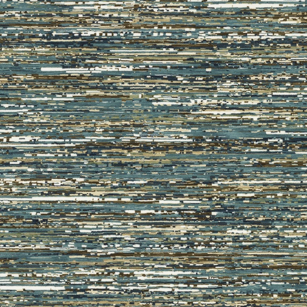 10' X 13' Blue Brown And Ivory Striped Area Rug - Home & Garden