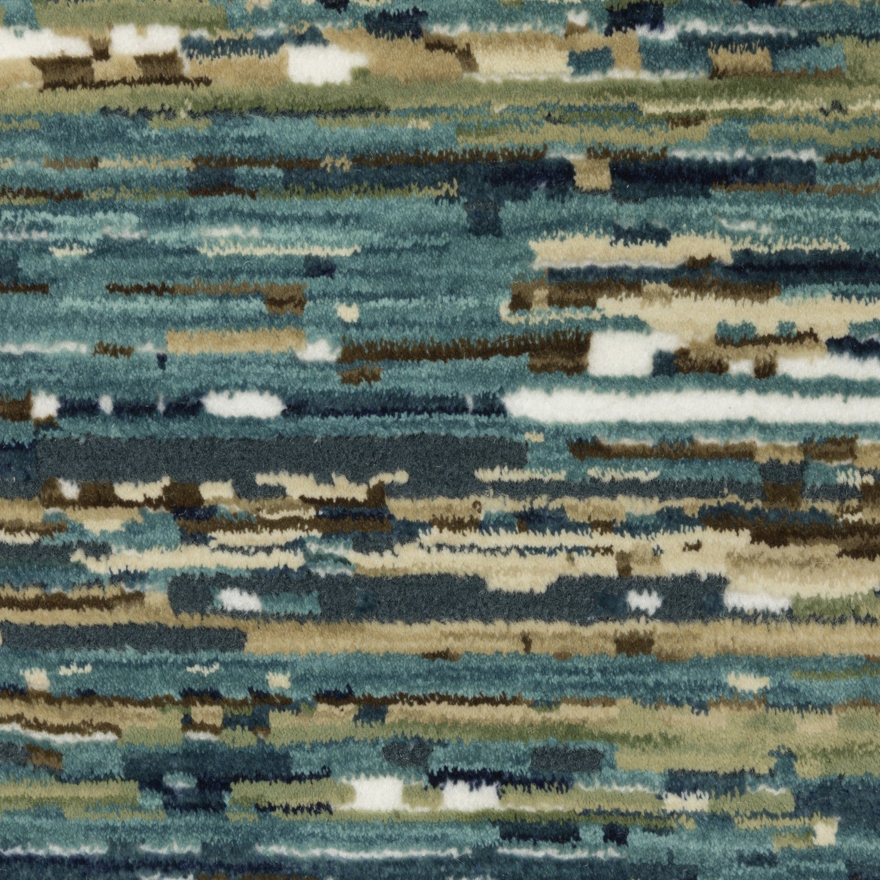 10' X 13' Blue Brown And Ivory Striped Area Rug - Home & Garden