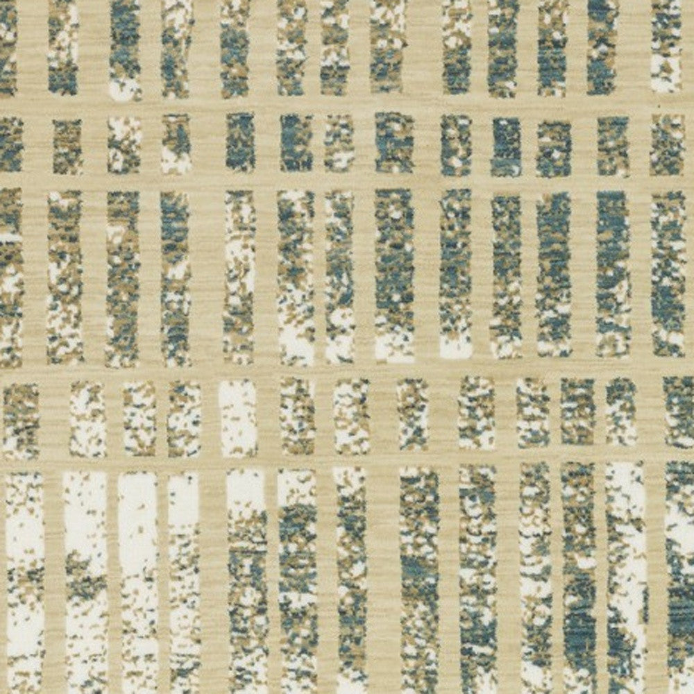 10' X 13' Beige And Blue Geometric Area Rug - Home & Garden
