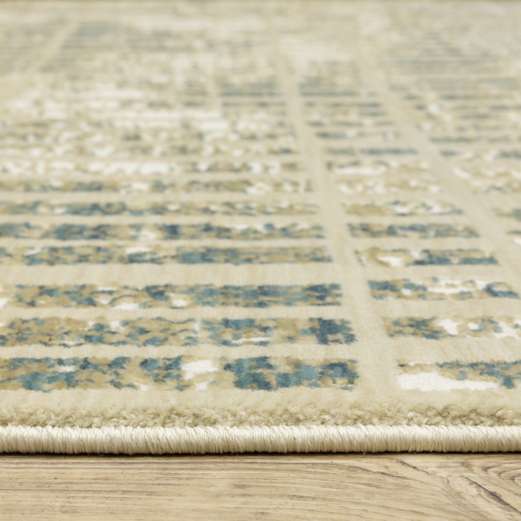 10' X 13' Beige And Blue Geometric Area Rug - Home & Garden