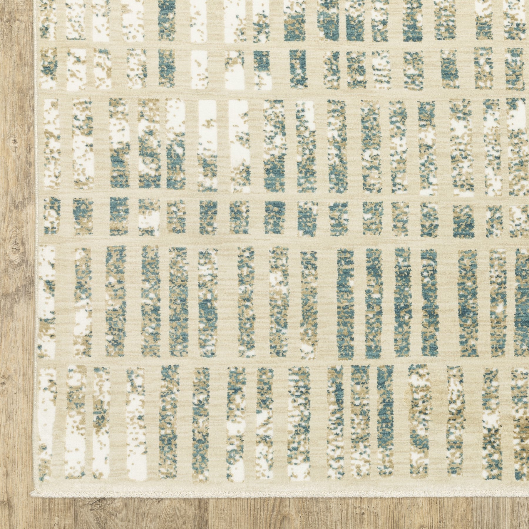 10' X 13' Beige And Blue Geometric Area Rug - Home & Garden