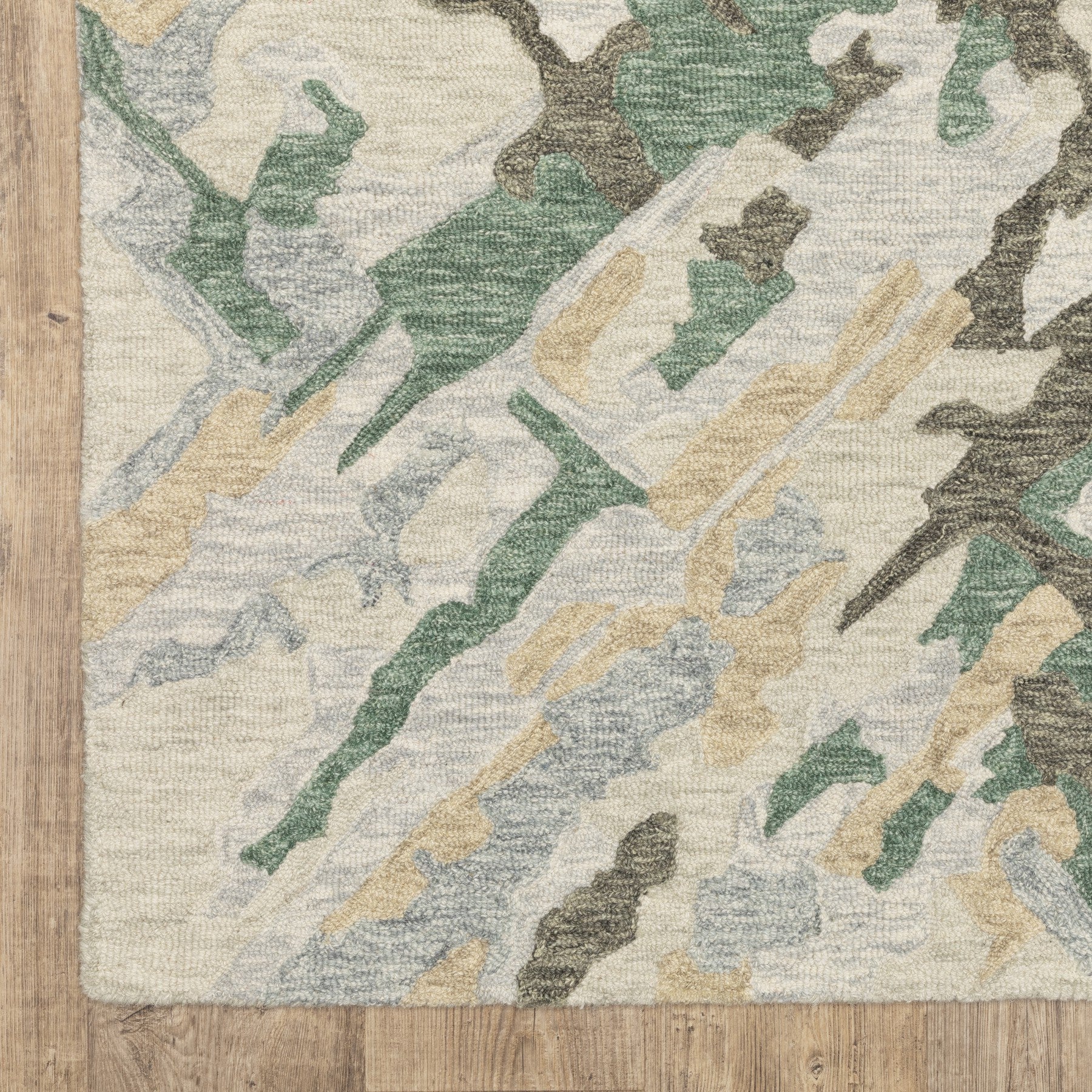 10' X 13' Gray And Teal Wool Abstract Hand Tufted Area Rug - Home & Garden