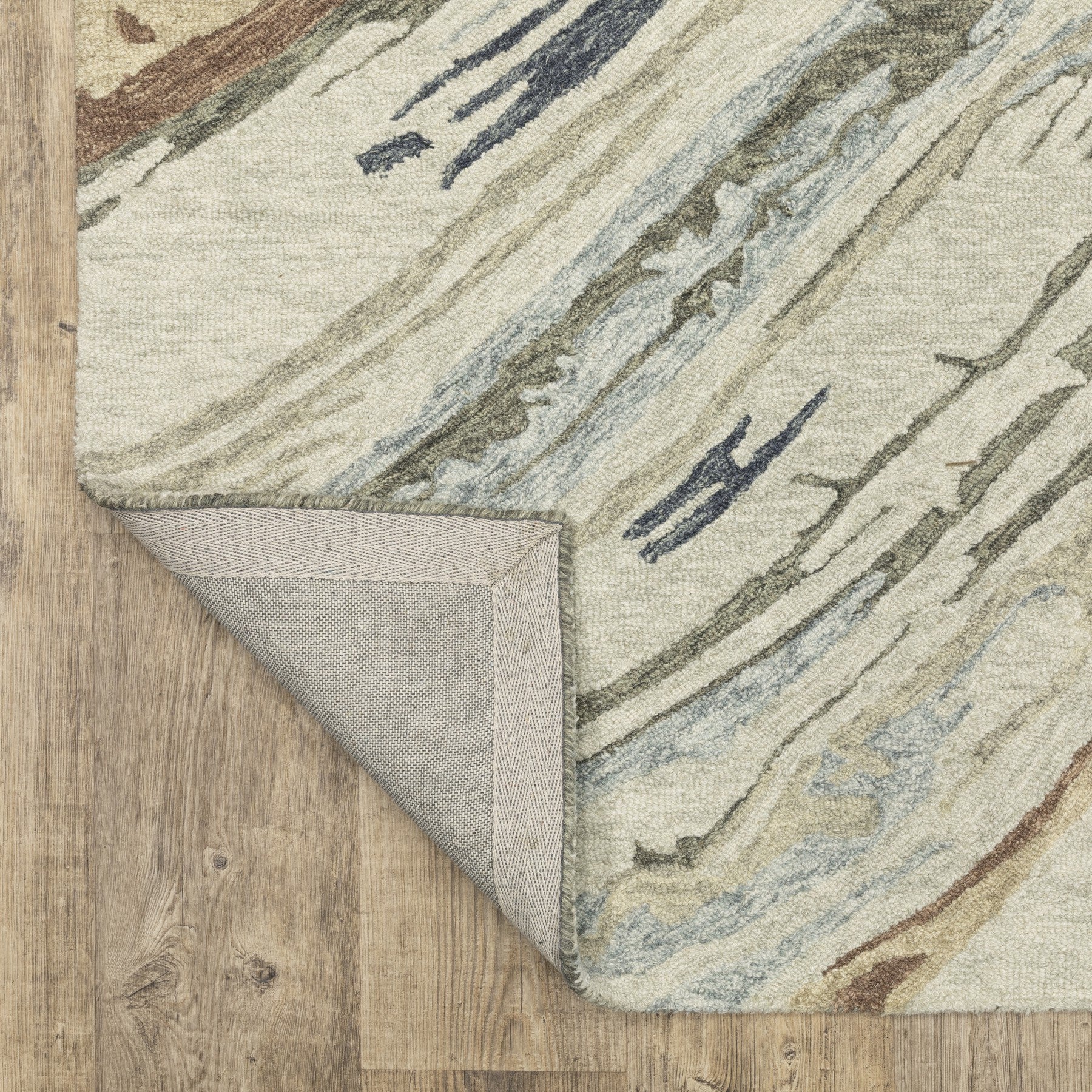 10' X 13' Gray And Blue Wool Abstract Hand Tufted Area Rug - Home & Garden