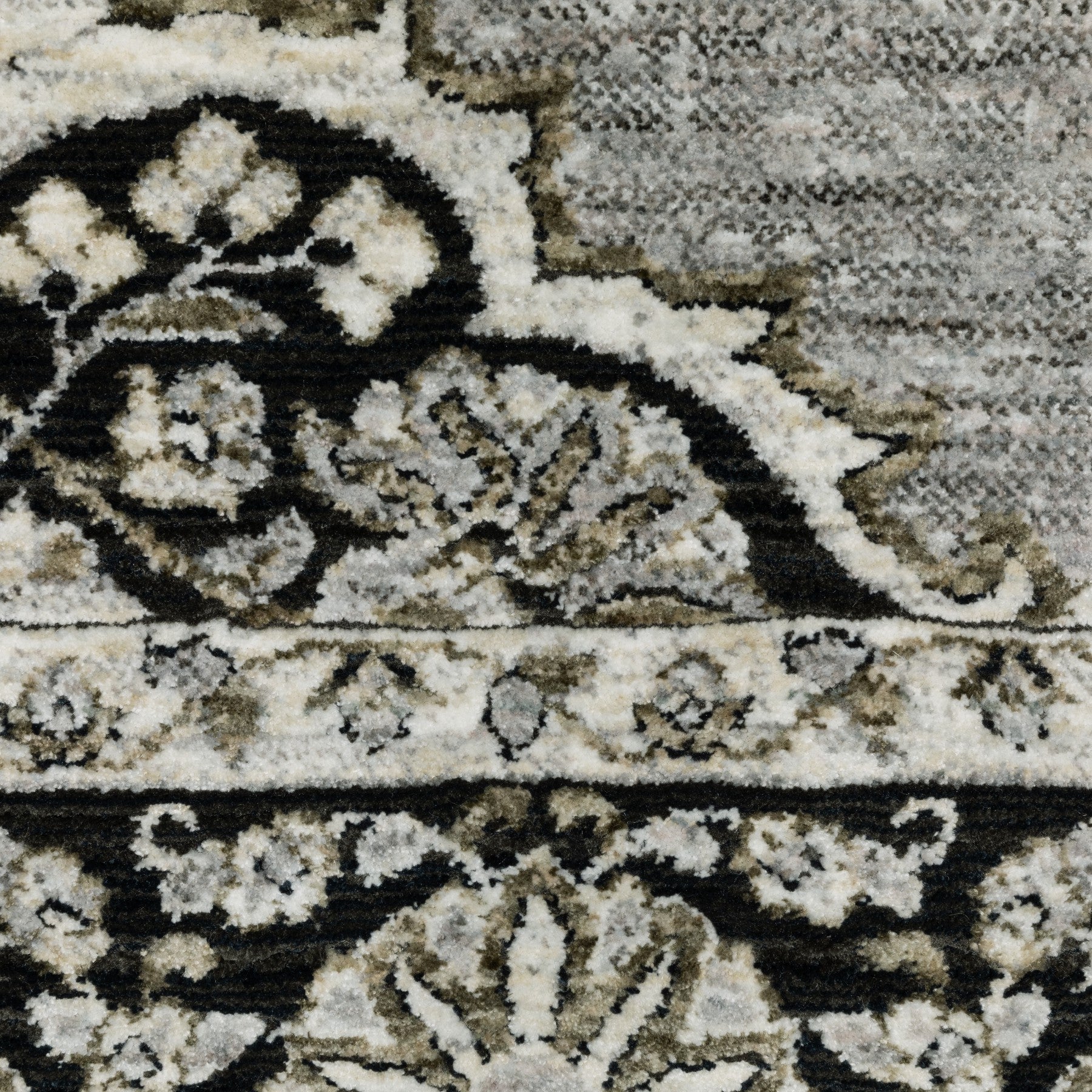 10' X 13' Gray And Black Medallion Area Rug With Fringe - Home & Garden