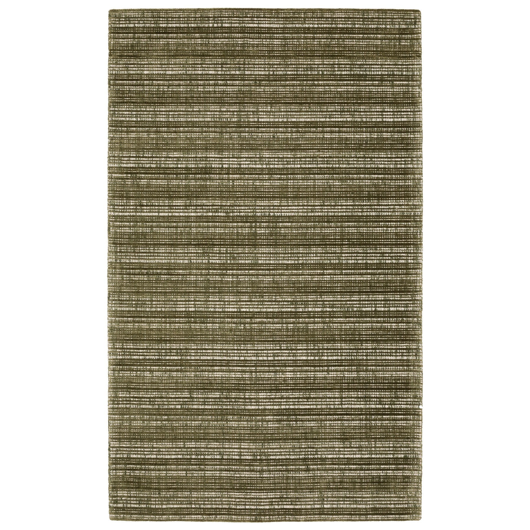 10' X 13' Green And Ivory Striped Hand Tufted Area Rug - Home & Garden