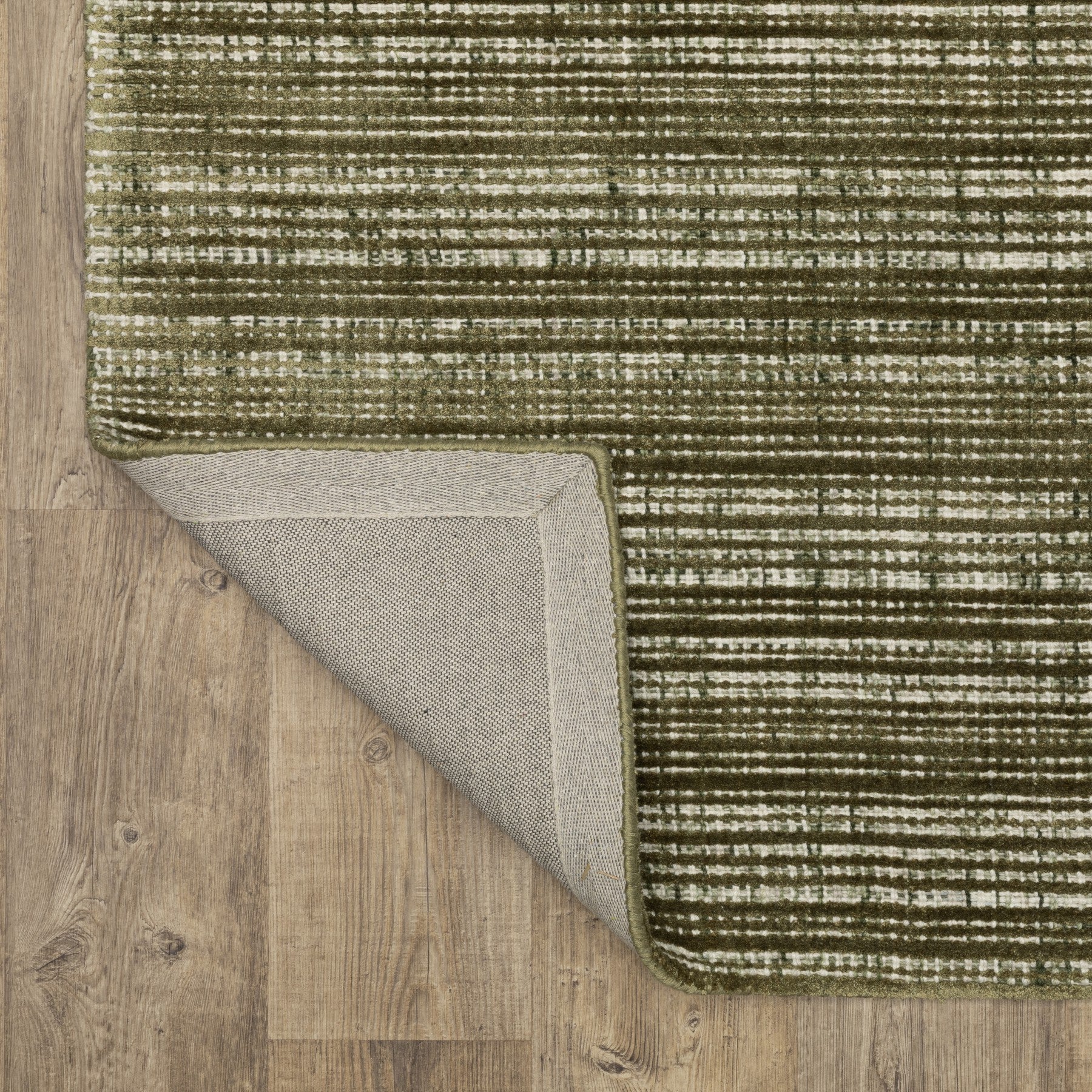 10' X 13' Green And Ivory Striped Hand Tufted Area Rug - Home & Garden