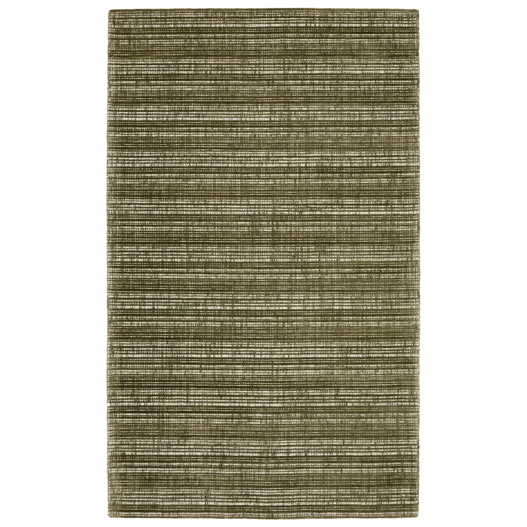 10' X 13' Green And Ivory Striped Hand Tufted Area Rug - Home & Garden