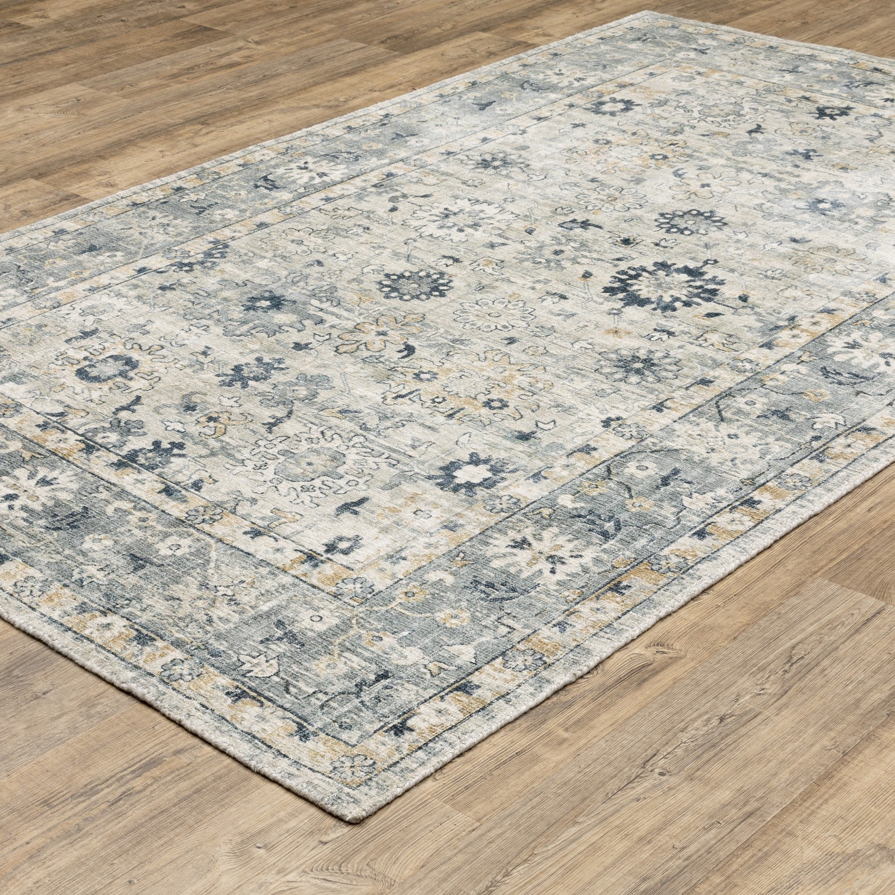 10' X 14' Gray And Blue Oriental Hand Tufted Area Rug - Home & Garden