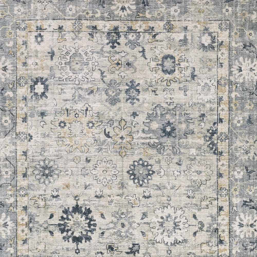 10' X 14' Gray And Blue Oriental Hand Tufted Area Rug - Home & Garden
