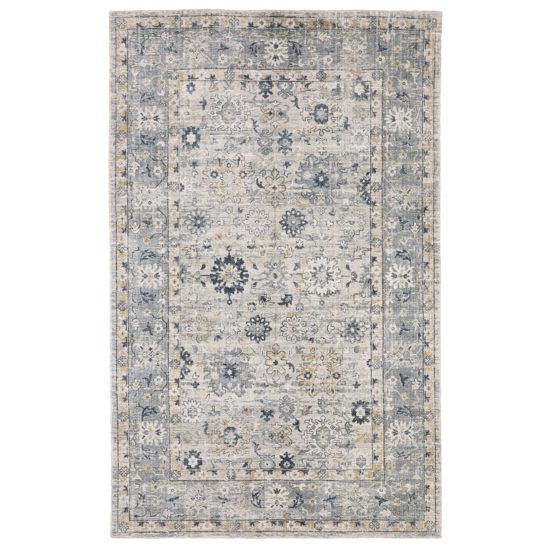 10' X 14' Gray And Blue Oriental Hand Tufted Area Rug - Home & Garden