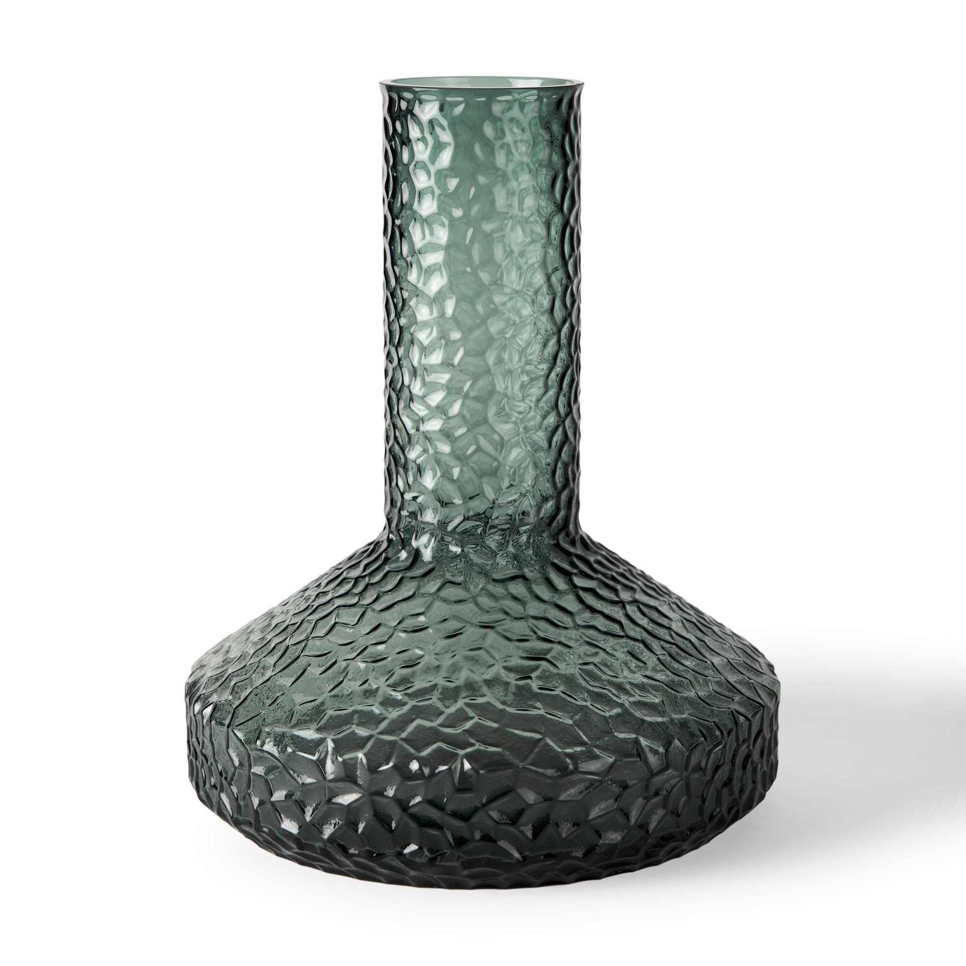 12" Green Faceted Glass Table Vase - Home & Garden