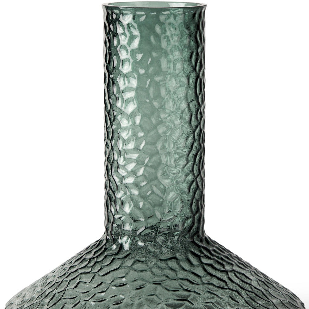 12" Green Faceted Glass Table Vase - Home & Garden