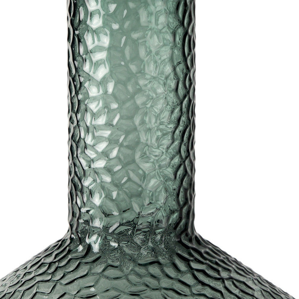 12" Green Faceted Glass Table Vase - Home & Garden