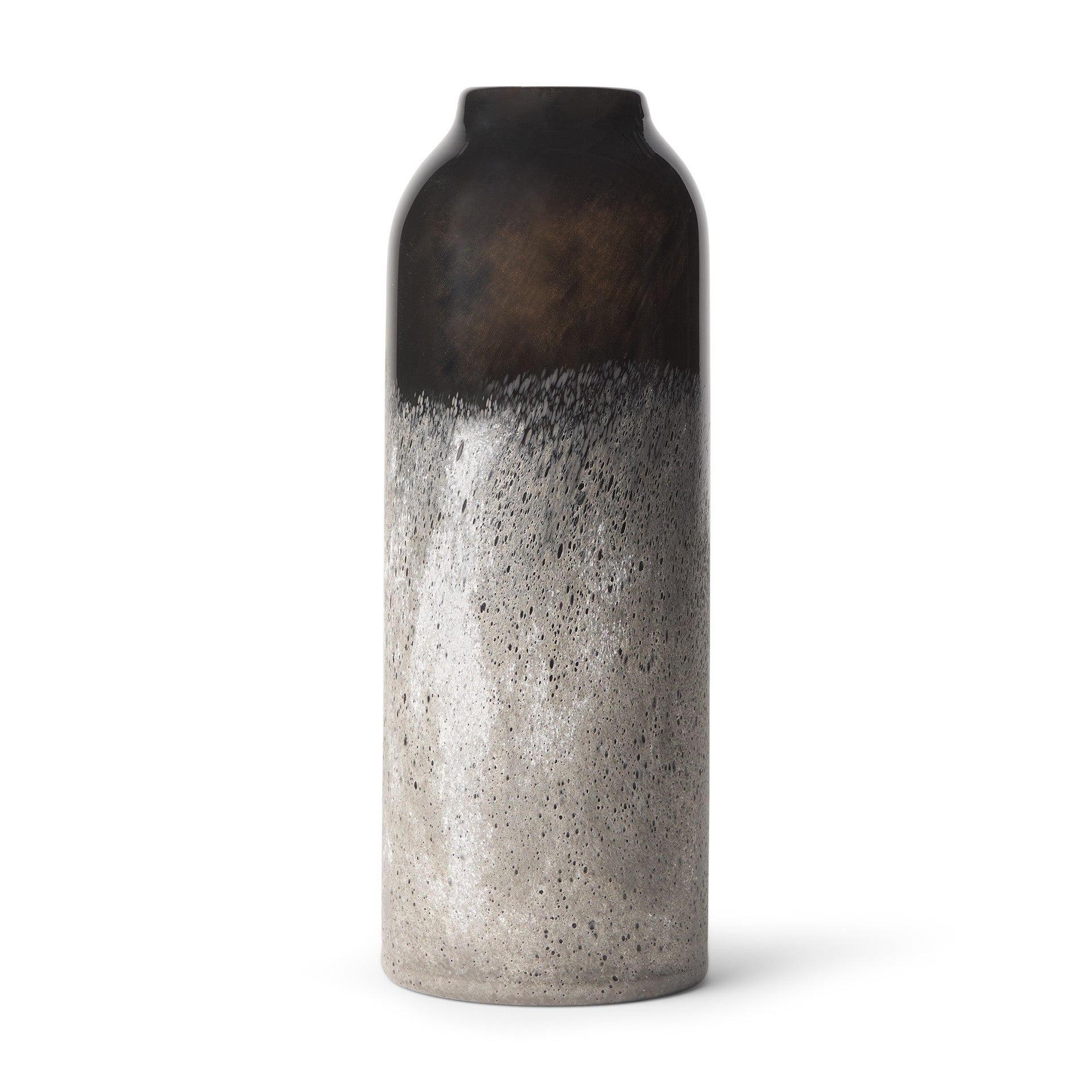 12" Black And Gray Glass Cylinder Table Vase - Home & Garden