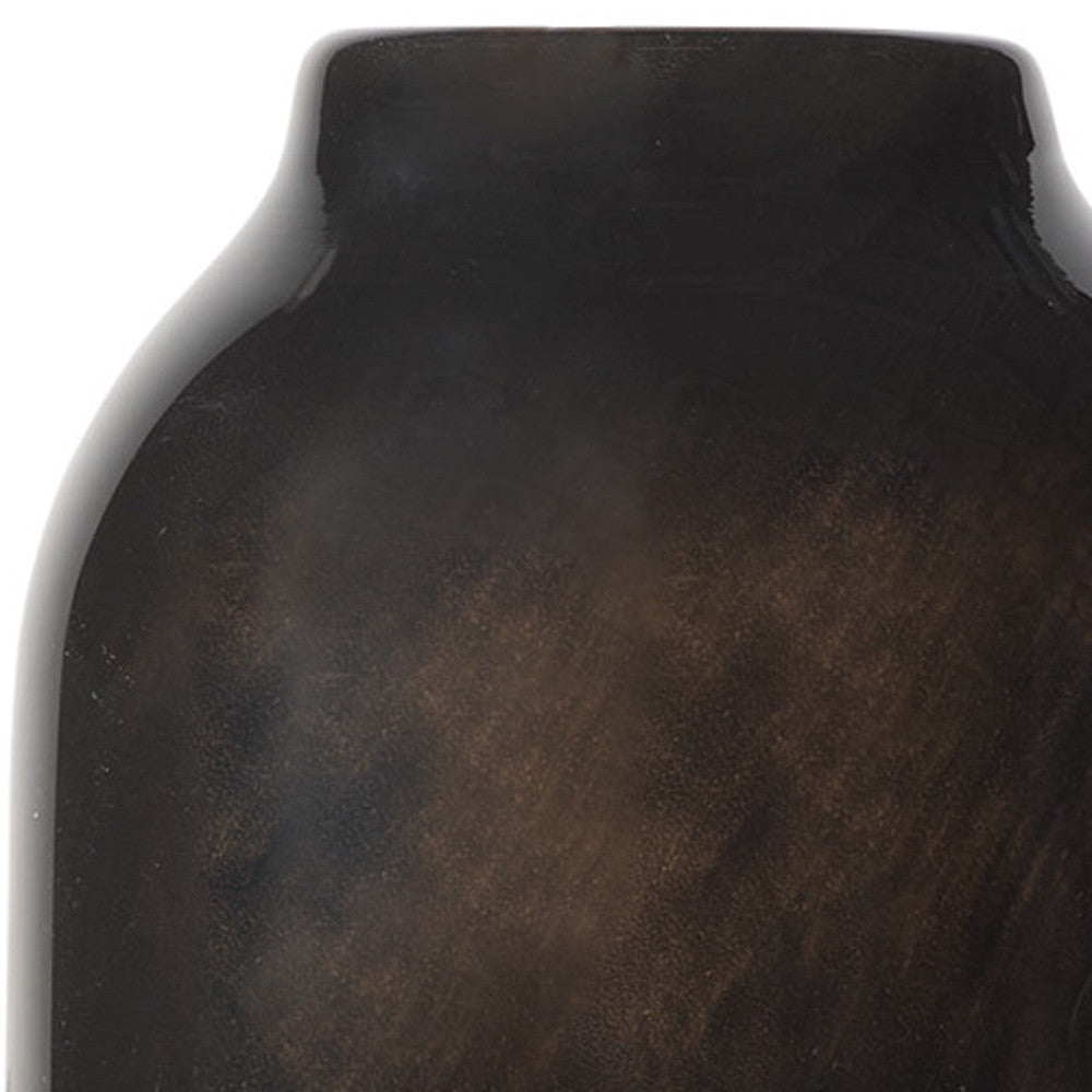 12" Black And Gray Glass Cylinder Table Vase - Home & Garden
