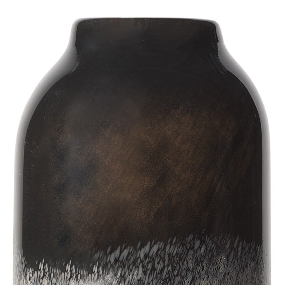 12" Black And Gray Glass Cylinder Table Vase - Home & Garden