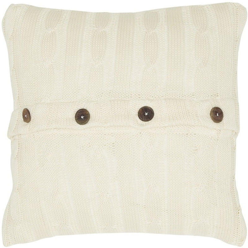 18" Ivory Cotton Throw Pillow - Home Decor
