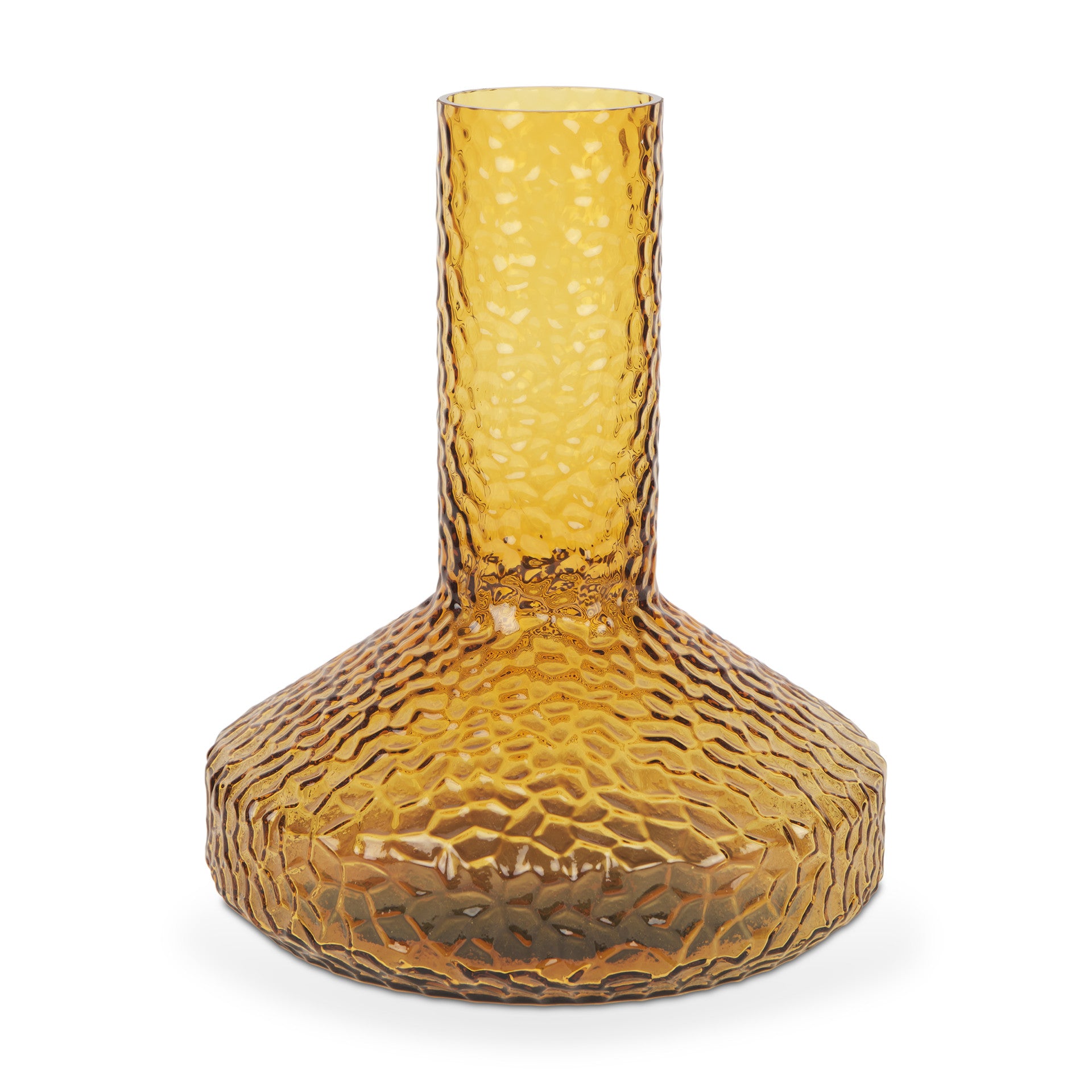 12" Amber Glass Faceted Table Vase - Home & Garden