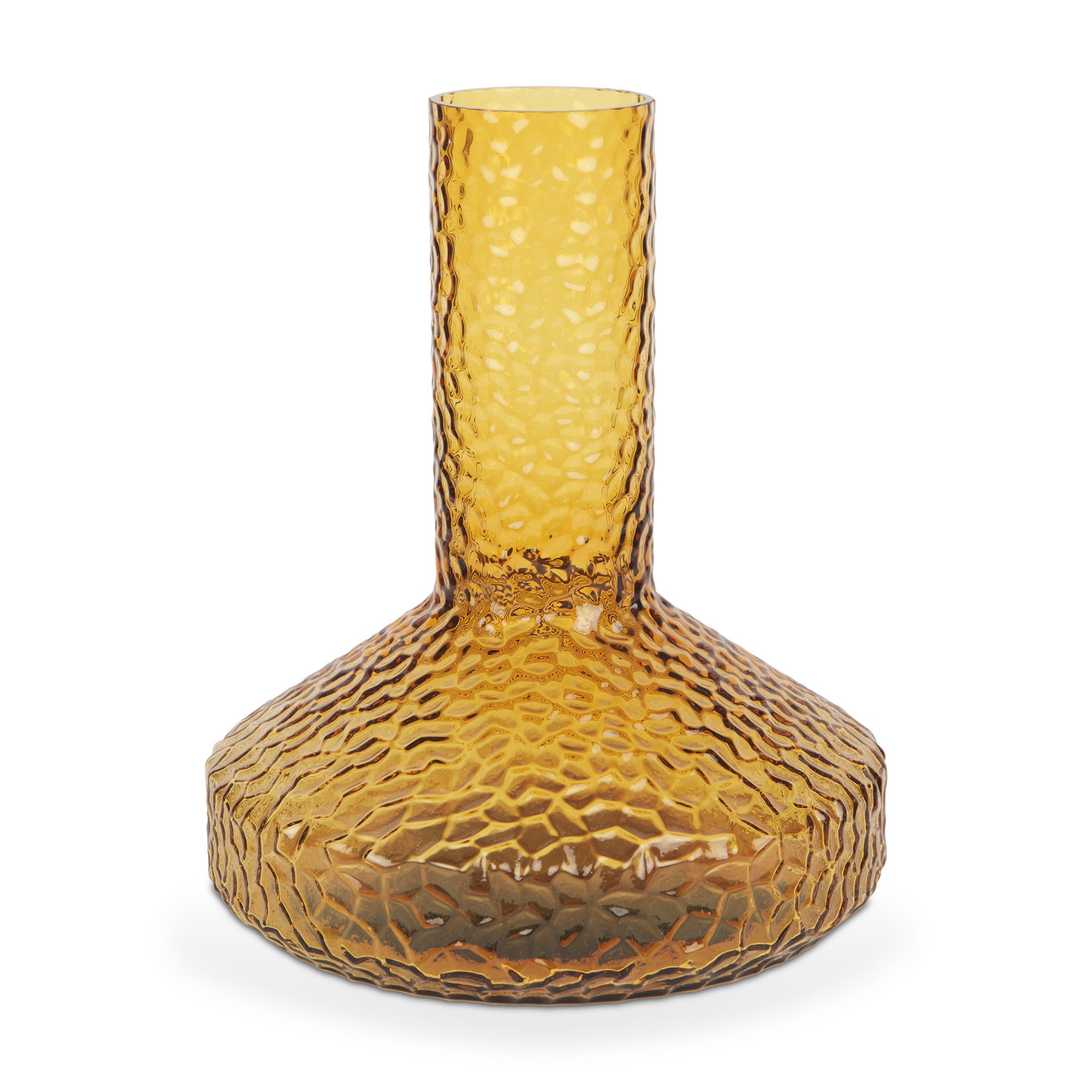 12" Amber Glass Faceted Table Vase - Home & Garden