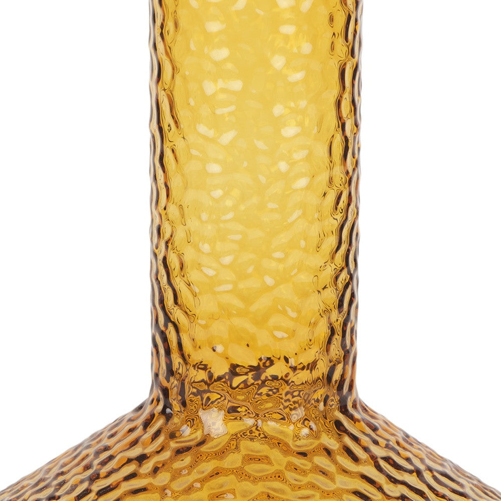 12" Amber Glass Faceted Table Vase - Home & Garden
