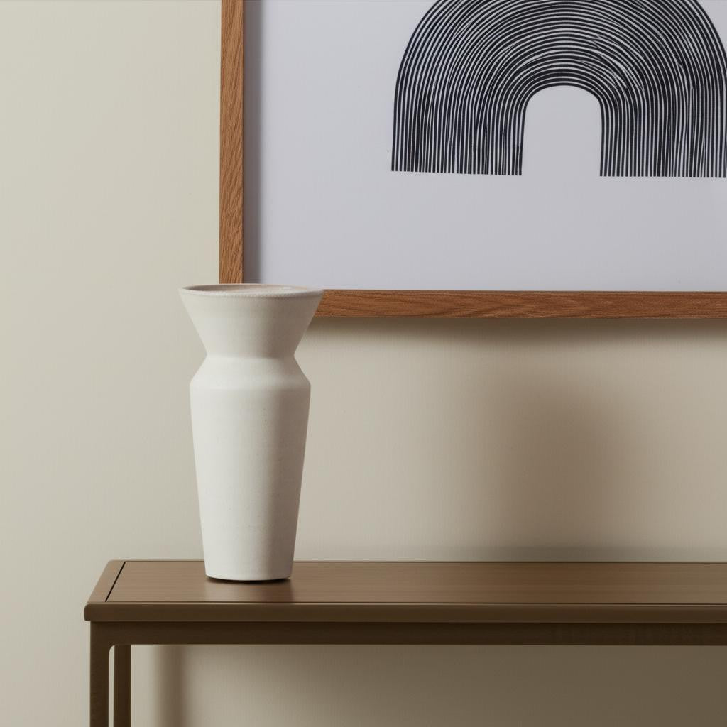 10" Cream Ceramic Table Vase - Home & Garden