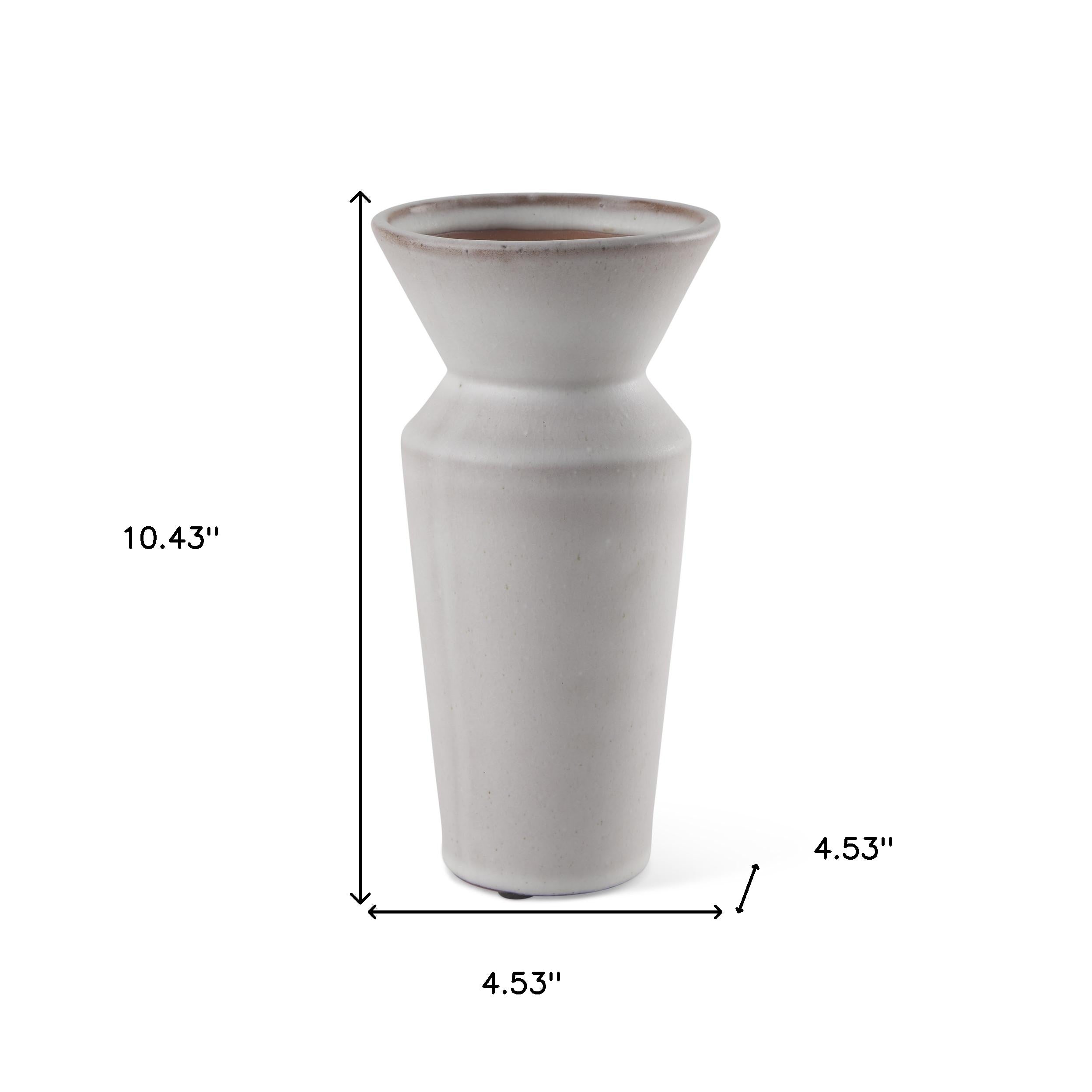 10" Cream Ceramic Table Vase - Home & Garden