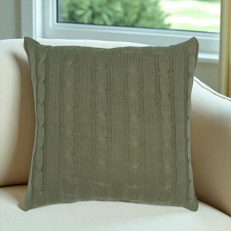18" Olive Cotton Throw Pillow - Home Decor