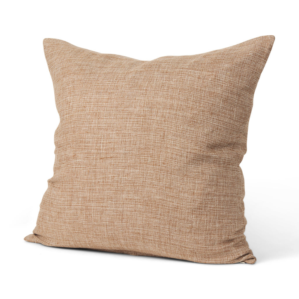 22" Brown Linen Throw Pillow Cover with Texture - Home & Garden