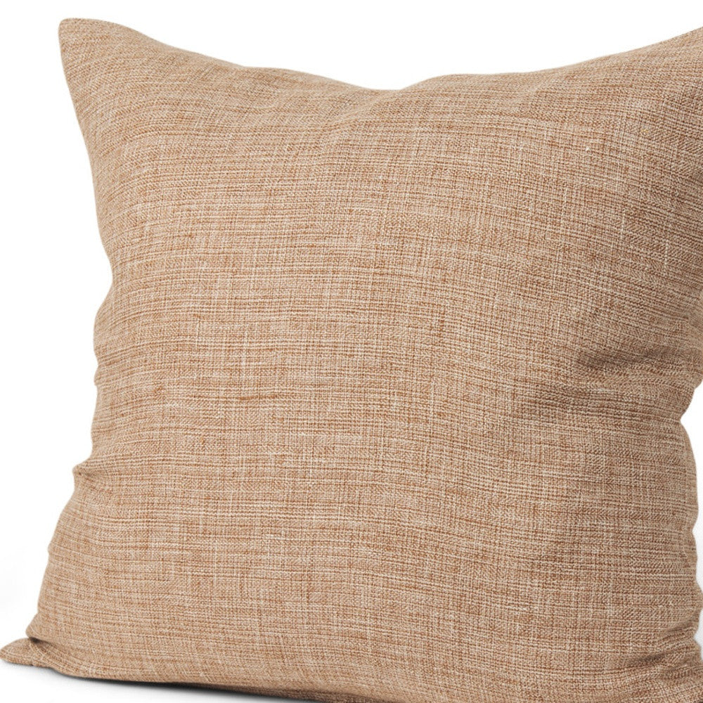 22" Brown Linen Throw Pillow Cover with Texture - Home & Garden